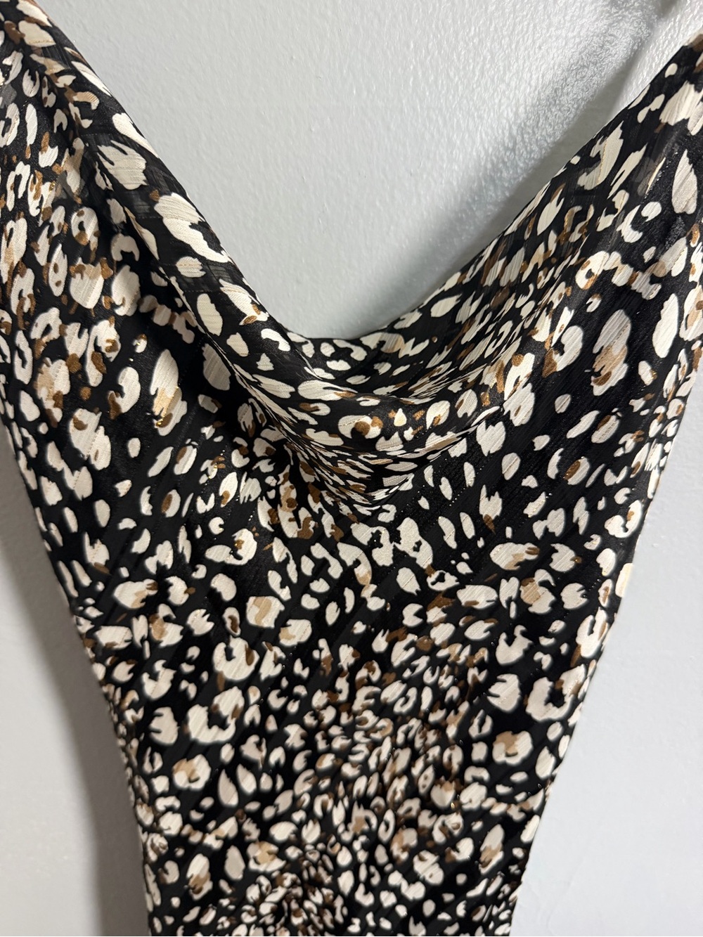 Sage Leopard-Print Satin Maxi Dress - Black & Cream - Picture 7 of 7